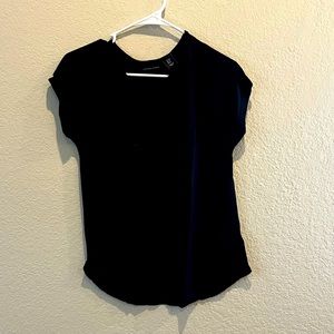 Adrienne Vittadini Women's Black Short Sleeved Top Shirt Blouse